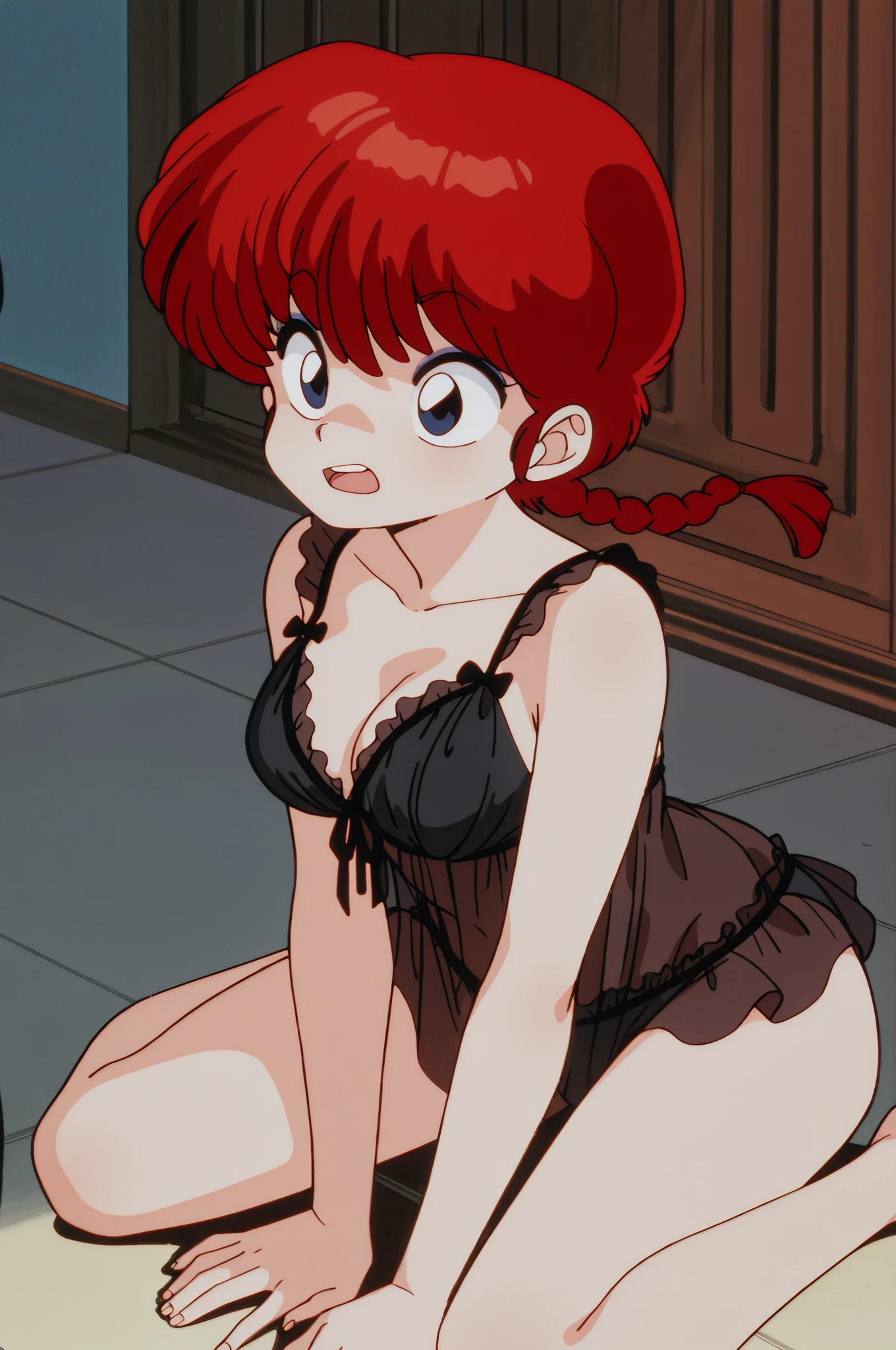 score_9, score_8_up, score_7_up, zPDXL, sd90style, retro artstyle, source_cartoon, 2D, 1girl, velmadinkley , glasses, nude body, dark background, forest, looking at viewer, red skirt, smiling, shy, Orange panties, cameltoe, happy face, hands grab breasts, standing, upskirt, from below, freckles, orange bra, rating_explicit, covered nipples, ass, back view,