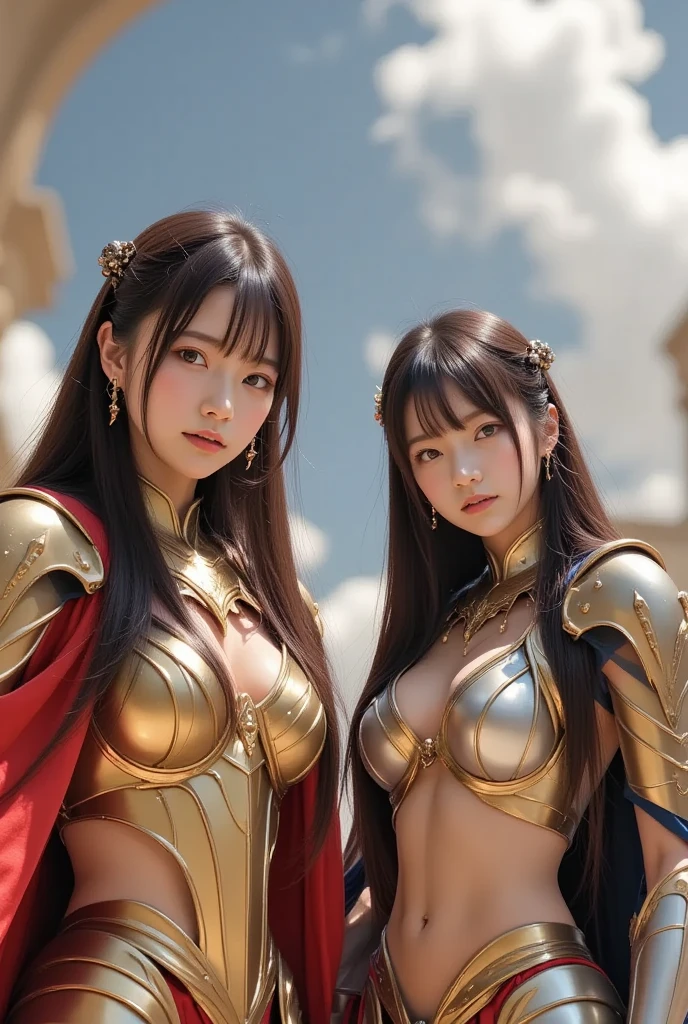 Professional , ​masterpiece、top-quality、photos realistic , 、top-quality、超A high resolution、(Photorealsitic:1.4)、Raw photo、depth of fields （Gemstone Gold Metal Body:1.9),(Matte White、Toostock、cleavage of the breast、（cleavage of the breast）、（Detailed Dragon Armor）、（Have the strongest weapon）、（(Random Hairstyles 1.6),Dark Fantasy,）explosions、intense fighting、（Precipitous cliffs),Dragon Gold Weapon,Mystical expression、Particles of light、Fight dragons、（Detailed Dragon Helmet),Gorgeous Silver Weapons ,（（ Dragon's dense and gorgeous sword）） , Beautiful knife   ,warhammer 40k ,Detail and gorgeous crown、（（Blue hair））、（Castle background）、、（（Gangle's forest background））、Beautiful Caucasian beauty、１a person、dynamic ungle,((()))、Smaller head、A smile、Castle background、Thin and beautiful female hands、cleavage of the breast、Soldier in iron armor on background、Mystical expression、Light Effects、intense fighting、Wind-effect、magic circles、With the legendary magic wand、（demonic wings）、Toostock、