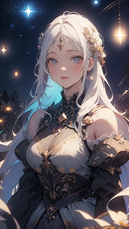(((Masterpiece))), (((Highest quality))), ((Ultra-detailed)), ((Super fine illustration)), ((Ultra-fine painting)), (16K highest quality wallpaper:1.4), (Upper body:1.6), HDR, (Highly detailed and delicate illustration style:1.8), Detailed skin texture, Detailed cloth texture, Extreme detailed description, (T-masterpiece), (Highly detailed face:1.4), (Highly detailed fox ears:1.2), (Highly detailed (golden-brown:1.4) long-hair:1.2), (Highly detailed blue eyes:1.2), Original, RAW photo, Professional, Intricate details, Super details, (Perfect anatomy:1.4), (Highly detailed hands:1.2), (Highly detailed fingers:1.2), (Highly detailed fingertips:1.2), (Sexy), (Sexy), (27-years-old), (Solo:1.6), ((A beautiful and attractive (fox) female model:1.4)) BRAKE (Beautiful and adorable fox ears:1.6), (Highly detailed and delicate fox ears:1.2), (Beautiful and well-shaped big breasts:1.2), (Beautiful and well-shaped buttocks), (Beautiful and shiny (golden-brown:1.4) long-hair:1.6), (Highly detailed and delicate (golden-brown:1.4) long-hair:1.2), (Beautiful and clear blue eyes:1.6), (Highly detailed and delicate blue eyes:1.2), (Highly detailed face:1.4), (Smile:1.4), (Blush:1.3), (Looking at viewer:1.4) BRAKE (A (vibrant Black and Silver:1.2) Short sleeve and cleavage gothic-lolita dress:1.4) BRAKE (((Very beautiful and exquisite skyscraper night view background in summer:1.4)), ((Very beautiful and detailed Milky Way background in summer night sky:1.4))) BRAKE (NSFW) BRAKE
