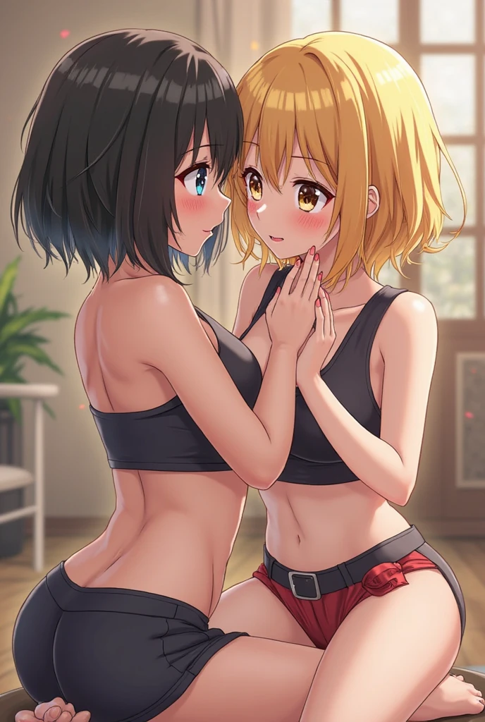 NSFW, (dos chicas teniendo sexo), ((calidad optima)), (obra maestra),（Un detallado： 1.4），cara roja, Mostrando los pezones, totalmente desnudo, La obra maestra definitiva,(Fidelidad:1.2),(sexy), (cofre enorme), grande , Piernas abiertas, (liso: 1.1), (lindos: 0.9), mostrando culo, orgasm expresions, some pubic hair, (Entrepierna rosa), (grandes tetas), al lado de la piscina, completamente mojada, (wet pussy), Translucent stockings, sudoroso, anal, gran culo, all wet, having lesbian oral sex, blond, short hair