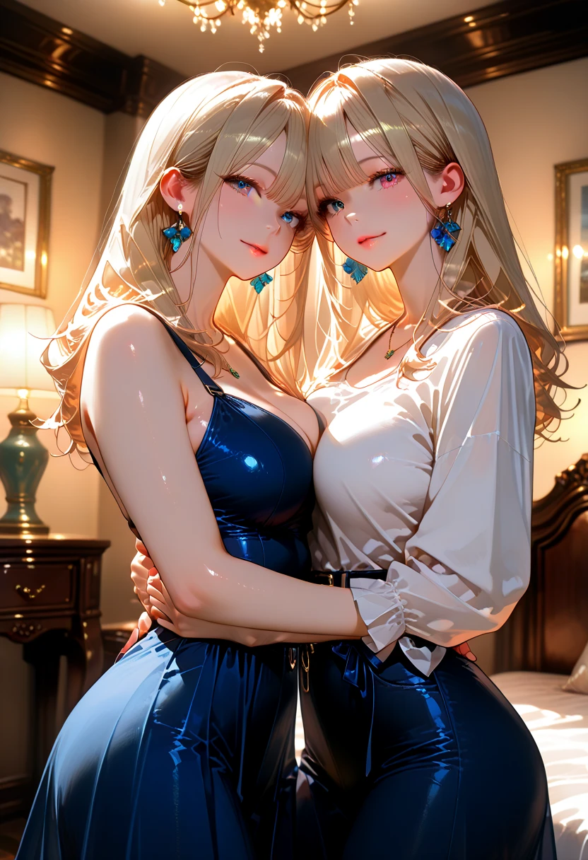 Mature beautiful looking anime girl with black and streaks of blonde curly hair profile pictures.
