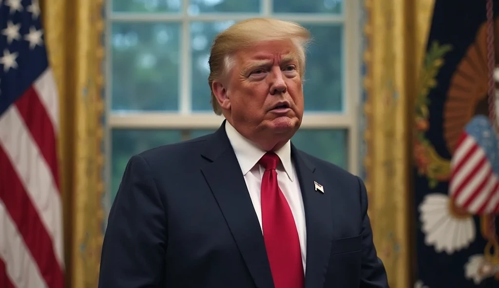 Donald Trump, Trump, solo, looking at viewer, blonde hair, shirt, long sleeves, 1boy, outside