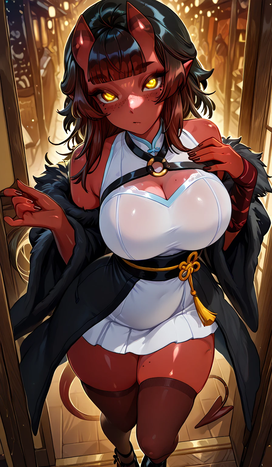 長い髪を持つbeautifulアニメ風のfemale性,((Minotaur Human)),(((Brown Hair)))Long Curly Hair,(((Highest quality)))Transparent Hair,A kind smile,Eyes full of kindness,(((Brown eyes))),色欲の美female,(((A well-defined, glamorous body)))(((Huge bust)))Tight waist,(((Dressed in cowboy clothes)))際どいカウボーイをしている過激な美female((Pasties+Front lining)),Cow's ear,Cow horn,Cow tail,((Wearing cowboy clothing that exposes his chest and navel)),Oily skin,beautiful,(((female々A good appearance))),((Dynamic figure)),(((detailed)))Full Body Shot,Countless leaves(((background)))fog,Red Moon,Countless fields,In the mysterious forest。