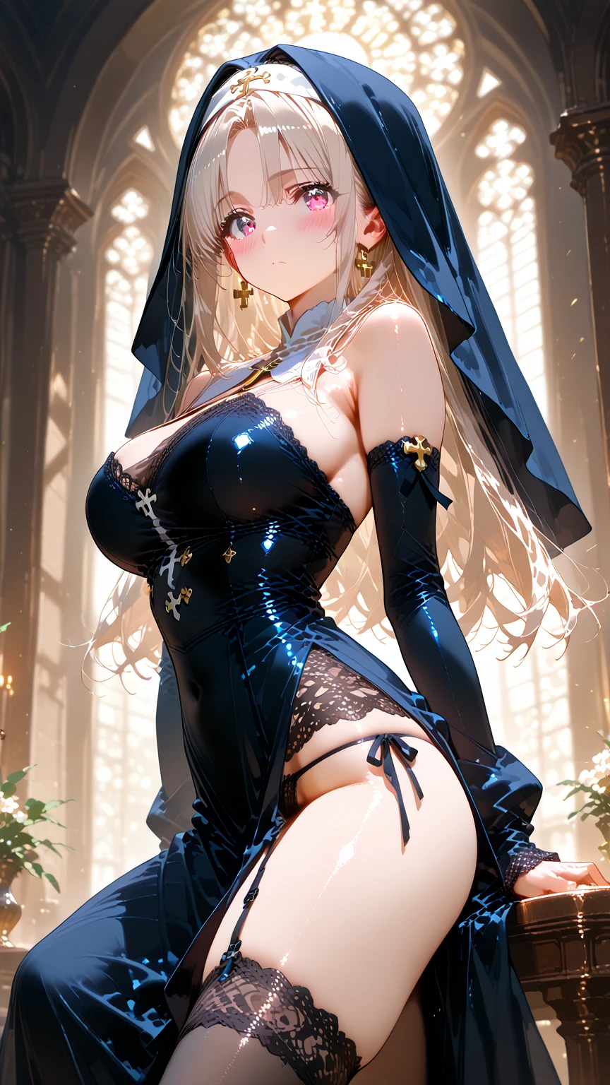 ((highest quality、High resolution、Highly detailed CG Unity 8K wallpaper))、detailed face、perfect body、unparalleled beauty、blonde、beautiful breasts、tits、nipple、open your legs、a sexually excited look、sexy dress with elaborate decoration、skirt、((((POV、she straddles a man、having sex))))、Love juice dripping from the vagina、Creampie