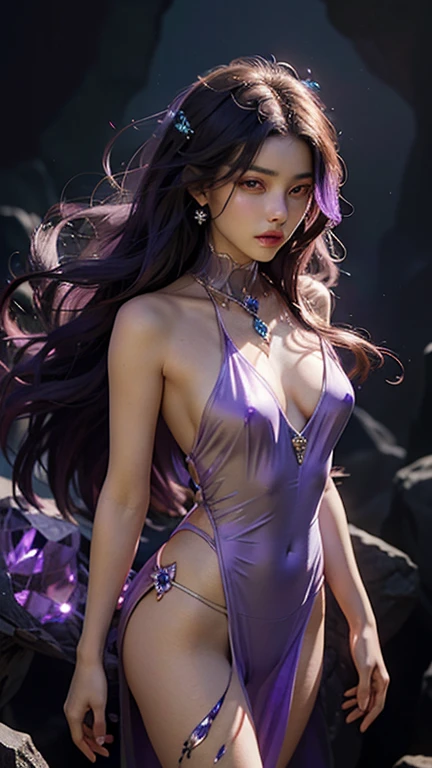 1 27-year-old girl, 1 zodiac goddess from the future, 12 zodiac goddess pink purple, 12 zodiac goddess face sexy thin yellow nightgown, long thin nightgown 12 zodiac many limbs sexy black lace detail, mythical goddess of the 12 zodiacs from the future, zodiac ♏, luxury sparkling zodiac style, Dark and mysterious version, zodiac crown, lipstick red lips, thin and pretty lips, don't smile, Keep your mouth shut, characters created by karol bak and pino daeni, intricately details, Detailed background, Extremely detailed, Light magic, A woman, Clear face, looking at the upper body of the goddess of the zodiac, Round breasts, Big and round breasts, phoenix hair brooch, Long hair with bangs, (Long hair has 7 colors like a rainbow:1.9), beautiful detailed face and well-proportioned eyes, (transparent yellow eyes: 1.8), big round eyes and very beautiful and detailed makeup, Visionary, long silk nightgown, Mysterious makeup, bangle, side bangs and dye pale yellow, Upper body, (goddess of the zodiac upper body: 1.8), drooping arms, Realistic and vivid photo, (stars that make up the zodiac: 1.7), ( sky zodiac and fictitious space and time portal: 1.8), fiction art, RAW photo, Hanfu photo, best photos , High_Nothing, Best quality, best photos, 8K level quality, Ultra 8k , surrealism, the most economical real photo, artistic portrait of 12 zodiac signs, 1 symbol of 12 zodiac signs behind, single portrait of 12 zodiac goddess, Most realistic color scheme, best photo color, Masterpiece, hair adornments, necklace, jewelry, Beautiful face, Upper body, Tyndall effect, photograph realistic, Dark Studio, Border light, two tone light, (Detailed skin) High: 1.2), 8K, Ultra HD, Digital SLR, Soft light, High quality, volumettic light, candid, Photo, high resolution, 4K quality, 8K, Bokeh, Smooth and sharp, pixel up 10 times, Charming zodiac goddess, sexy zodiac goddess, (background space: 1.8), (milky ways: 1.7), aurora, Lightning, (Aurorabackground: 1.8) <the lora:locon_perfecteyes_V1_From_V1_, beautiful goddess and flowers,