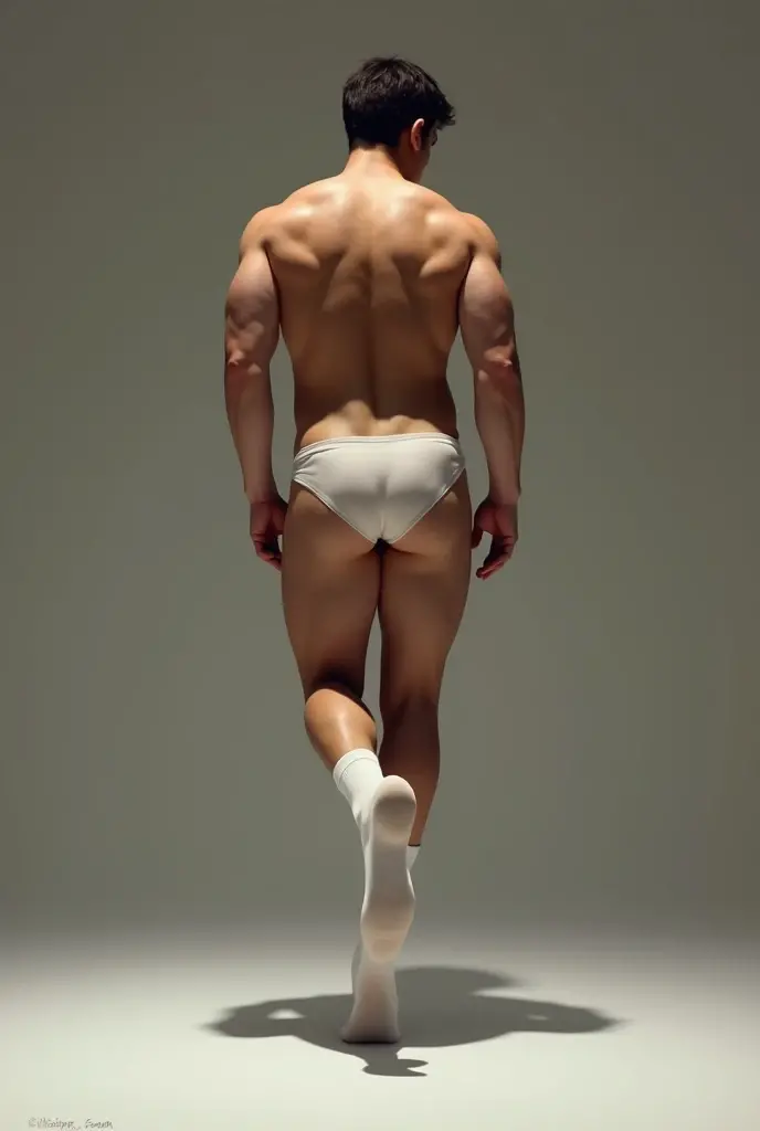 handsome man is in full nude without underwear