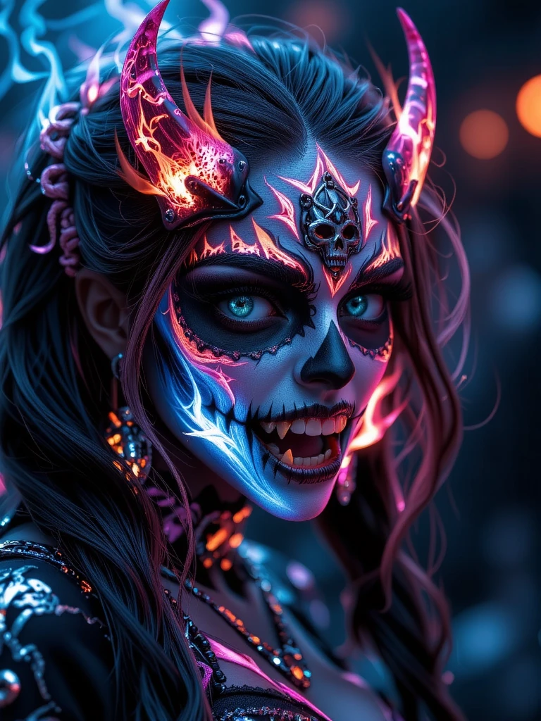 (skull female demon king), (solo:1.5), (concept art), (portrait), (by Casey Weldon, Olga Kvasha, Miho Hirano), hyperdetailed intricately detailed gothic art trending on Artstation triadic colors Unreal Engine 5 detailed matte painting, deep color, fantastical, intricate detail, splash screen, complementary colors, fantasy concept art, 8k resolution, gothic deviantart masterpiece, perfect lighting, perfect shading, volumetric lighting, subsurface scattering, beautiful, stunning, gorgeous, atmospheric, (beautiful eyes), (beautiful face), (photorealistic:1.6), (centered), ((fantasy art)), ,flower_style,