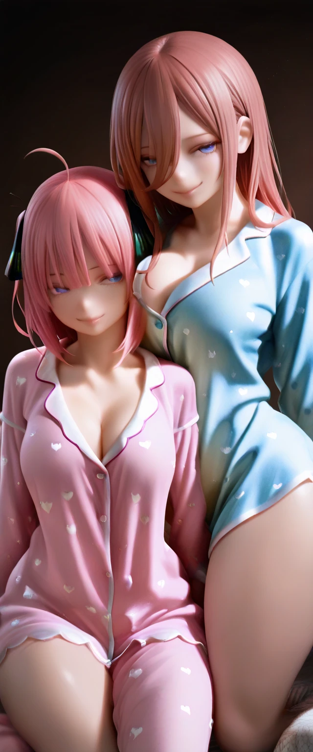 2 girls, a girl sucking another girl’s nipple, naked