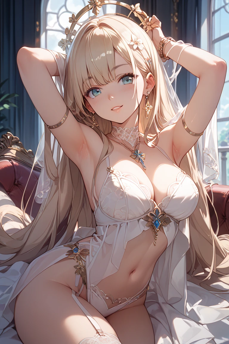 Kizi,Bigchest,cleavage,long whitr hair,white skinned