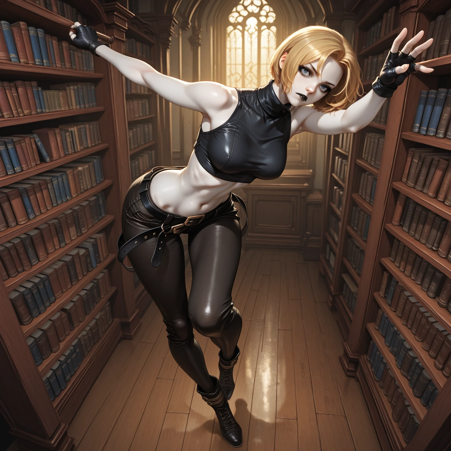 Maetel、Crucifixion with space as background、Put your arms behind your back、One 19-year-old woman、Hands tied behind back、Realistic Hair、Realistic Skin、Realistic fingers、Realistic Face、Beautiful long, flowing golden hair、His black suit is ripped and torn、Exposed skin、Defeated heroine、Golden Handcuffs，Gold chain，Golden Collar，Big Breasts、Large Breasts、Big Hips、Hands are tied in handcuffs，Tears flow，View your viewers、Almost a photo、８k