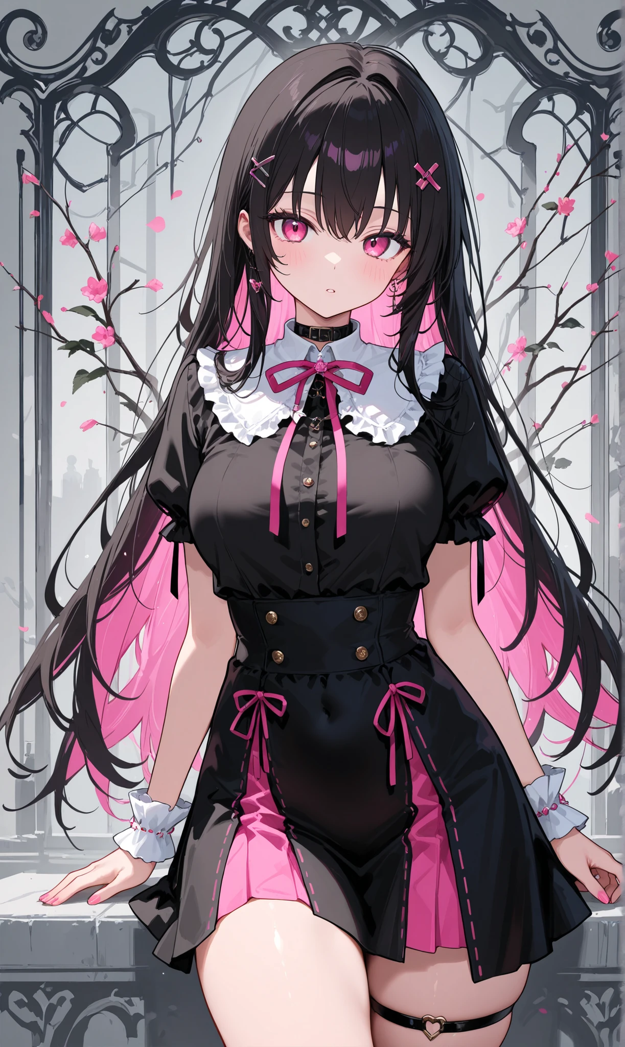 dark haired、pink inner color