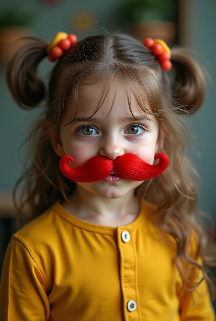 A beautiful, beautiful two-year-old child, with a moustache