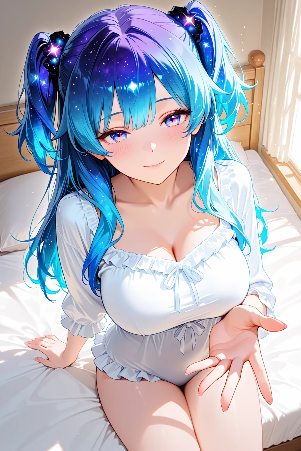 Character Details:, - Gender: 1 Girl.
- Style: Anime, - Body Type: Attractive body, slim body, nice legs, slim tights, nice arms, nice shoulders. - Breast: (Small Breast:1.2), (Cleavage:1.1), (Nice Nipple:1.1), (milk:1.4),(White Goo:1.4), (Sticky Goo Over Body:1.4), (White Liquid on Face:1.4), (Sticky Liquid on Breast:1.2),(White cum on body:1.3),.
- Facial Feature: Beautiful, Gorgeous, Teenager, Fresh, Young.
- Expression: Shy, Pink Blush on Face, Pink Tongue, Sexy Eyes, Sexy Look, (Sweating:1.4), Innocent Look, Tipsy. - Hairstyle: Blunt Bangs, Long Hair. - Hair Color: (Light Blue Hair:1.5), (Messy long Hair:1.3),
- Clothing: (Blue Yukata:1.6), (Off-Shoulder:1.2),. - Body Pose: (bend over:1.4), (Hands on Knee:1.4),. - Behaviour: Waiting, Want Something, Secretly.
- Accessories: Earrings, No Hair Accessories, Environmental Details:, - Setting: Bed Room., - Lighting: Natural Light., - Decoration: Modern Bed, Chair, Window, White Curtain, City View. Top view. pov, anime style, UHD, retina, masterpiece, accurate, anatomically correct, textured skin.