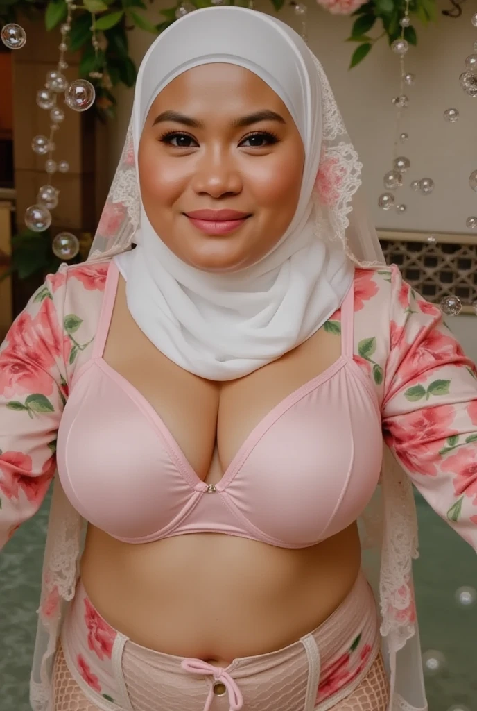 55 years Old, Hijab Indonesian mature woman, Huge : 66.9, lace Gamis, Breast out from her clothes : 1.9, at doctor office, Dark light, at Nighttime, ((Wearing Hijab Orange Bra Lingerie)) Smile