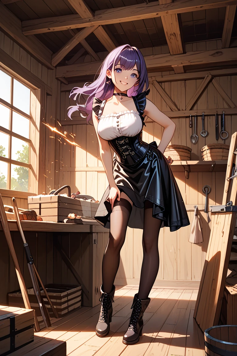 (highest quality, masterpiece),sexy, erotic, 1 girl, 18-year-old, despise, Pride, purple long hair, ((purple eyes)), looking at the viewer, medieval tabernacle, (close), ((dark room)), Sweat, the candle is lit, (((blush))), ((cleavage)), Mr.々Inside a torture chamber with various tools、
BDSM、purple latex corset dress、The corset is decorated with beautiful embroidery.、corset dress with shoulder straps、purple latex tight miniskirt、first round、Black Thigh Boots、high heel boots、