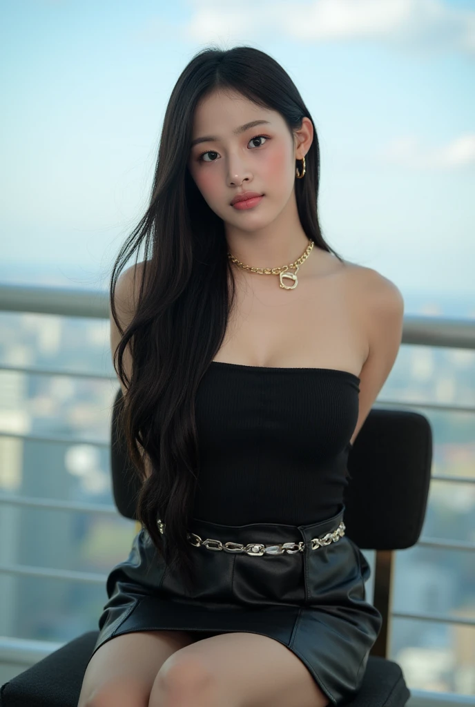 Araffe woman sitting on a sofa wearing a red dress, Blackpink Jennie, Jossi de Blackpink, Gongbi, Parque Roseanne de Blackpink, Retrato de Jossi de Blackpink, Imagen filtrada, Sha Xi, con un atuendo rojo, JIA, con el pelo largo, Lalisa Manobal, her belly button is exposed, Asian girl, foto de perfil