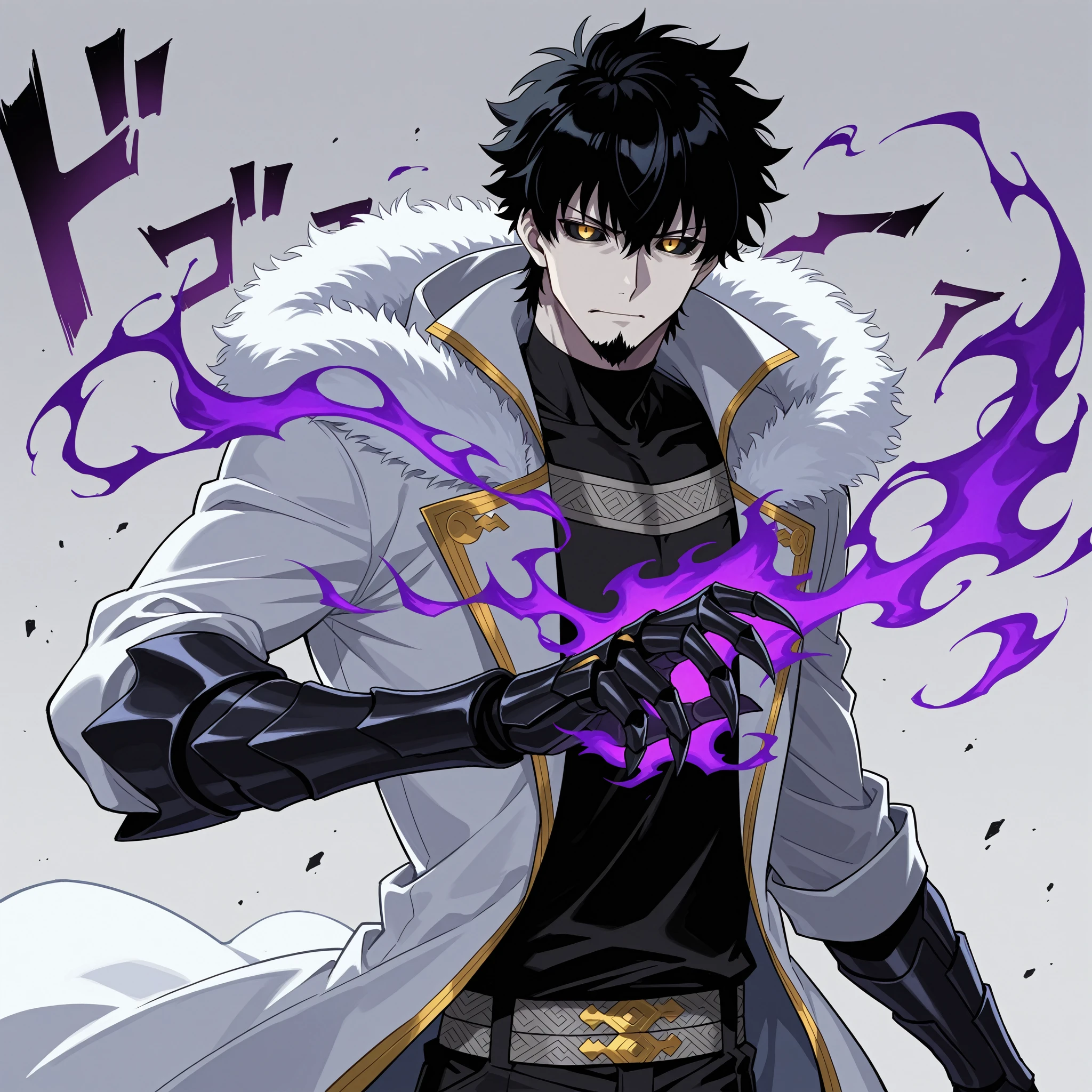 (masterpiece, best quality, ultra detailed,8k), earthquake, (lightning, storm) 1man, (brave), (muscular, trained), (black) short hair, purple eyes, ripped clothes, black jackets, white shirt, black necktie, 