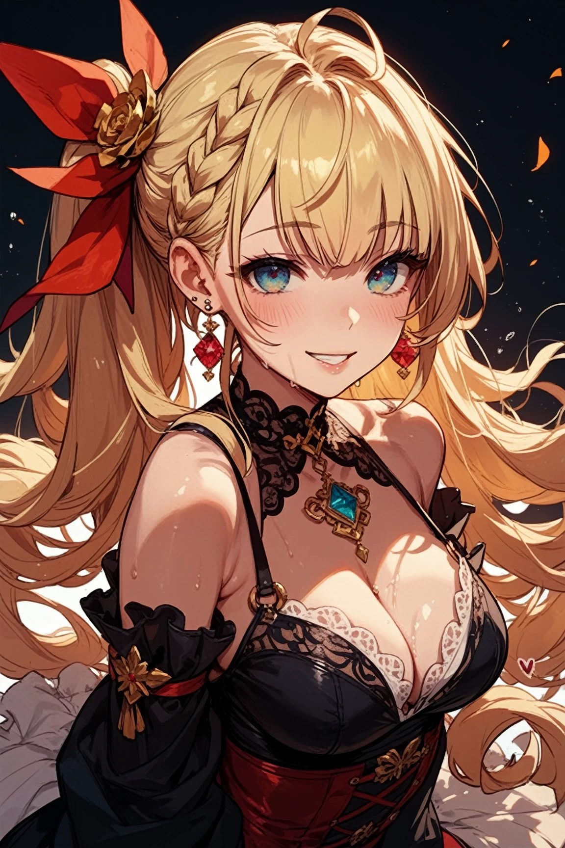 masterpiece, The best quality at its best, One girl, anime character, Large Breasts,Off-the-shoulder outfit,(Full body close-up),Raised to be sexy,I'm shy,smile,Pink Hair, Long white hair, (Green eyeball:1.4), Forehead Protection, Cherry tree,Fluttering cherry blossoms,Ninja clothing,Soft serve ice cream with blue sky as background, Splash Art Anime Loli, Anime Moe Art Style, Beautiful anime portraits, Beautiful anime art style, Digital anime art!!