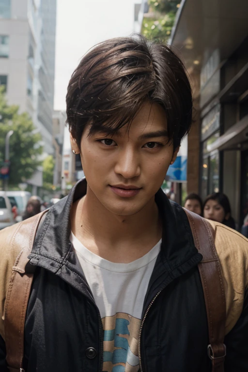 Handsome korean anime male with a tired look