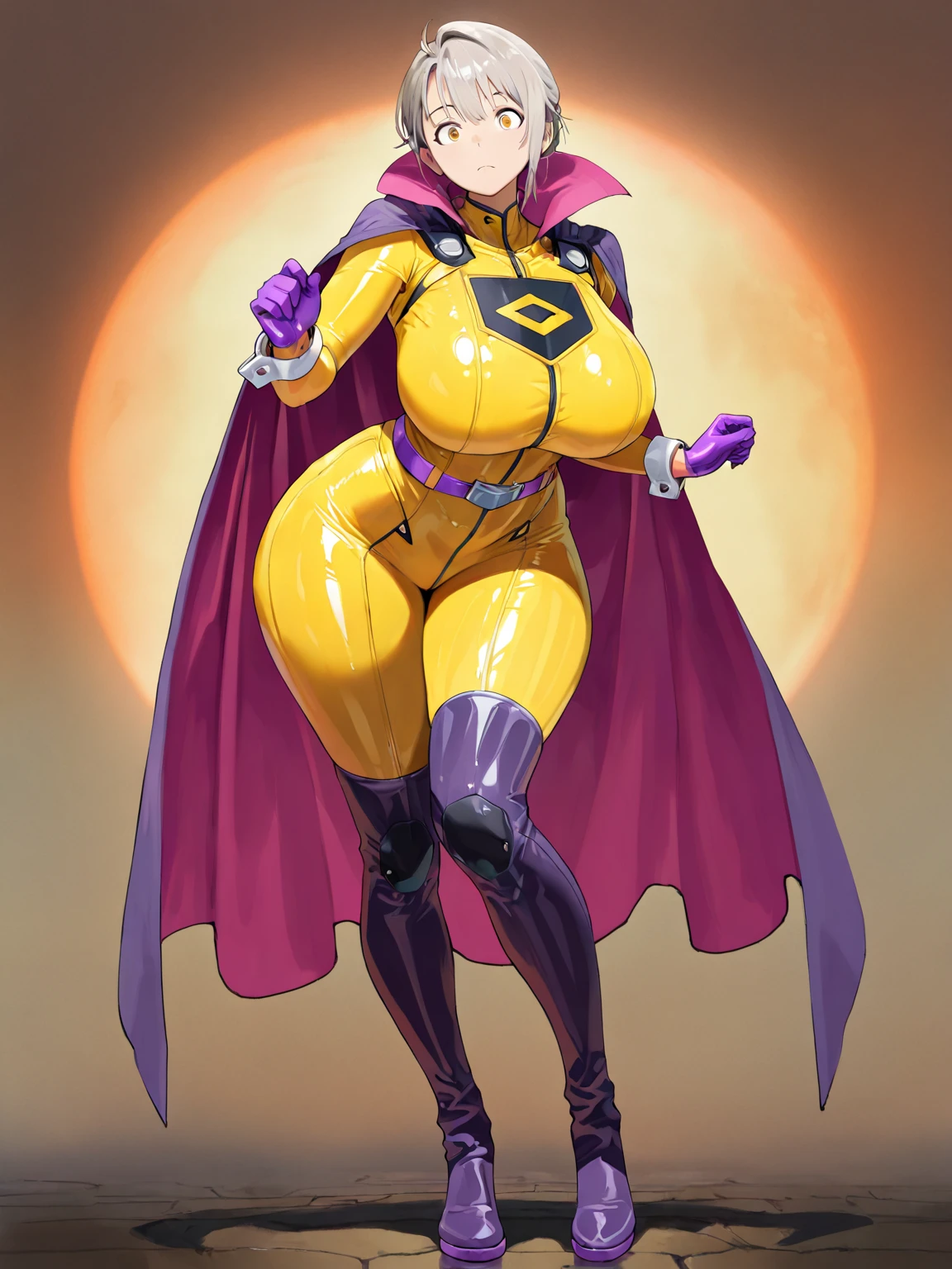 software, （Yellow full body latex suit）Black boots,Black Gloves（Big Breasts, Beautiful breasts, Large Breasts)Narrow waist, Curvaceous figure,Thick legs,Pregnant belly ,Ahegao, Open your mouth,smile,Happy expression,Drooling a lot,Dripping Sweat, trembling, Quite a lot of steam,Highest quality,Pink Hair,Inner Color,Red lipstick,Pink Eyeshadow,Bob Hair, Blushing,boy,Very muscular,Very muscular,very macho,Front facing,Hurrah!