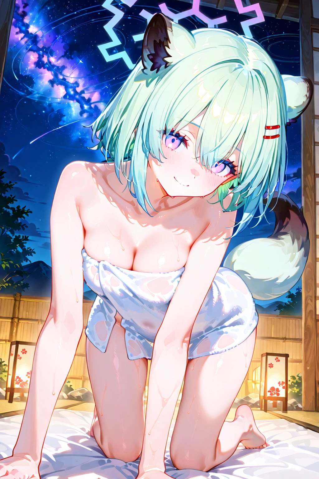 8 years old girl, completely nude, silver hair, (((vulgarity))), embarrassed, spread vagina