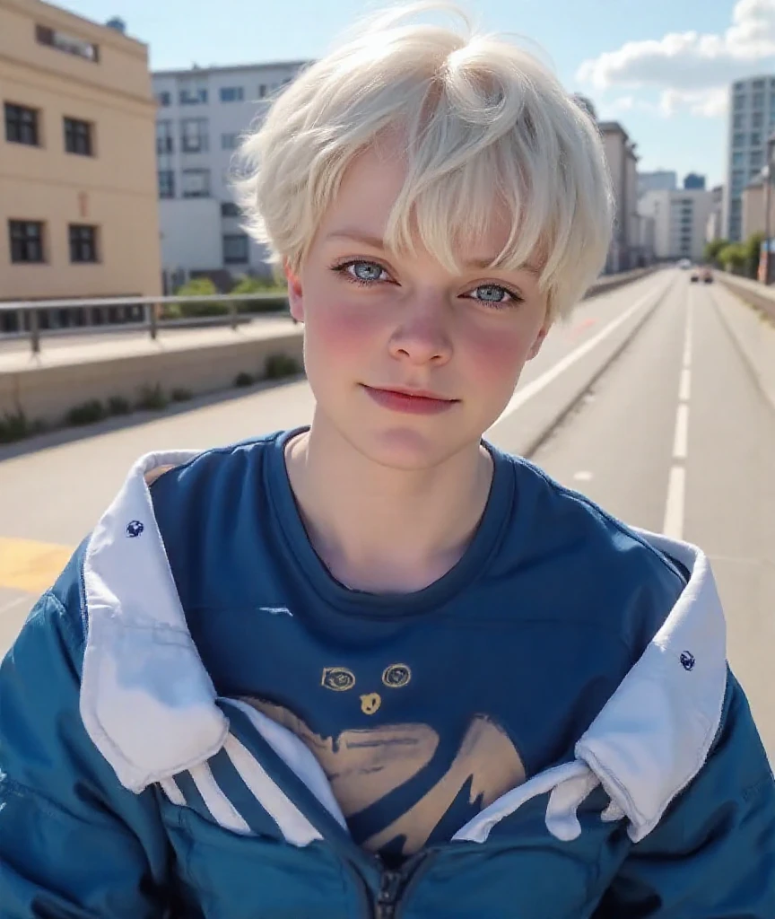 <lora:shirogane-02:1> shirog4n3, parted lips, upper body,undercut, blonde hair, eyebrow piercing, asymmetrical hair, fur coat ,boatneck shirt