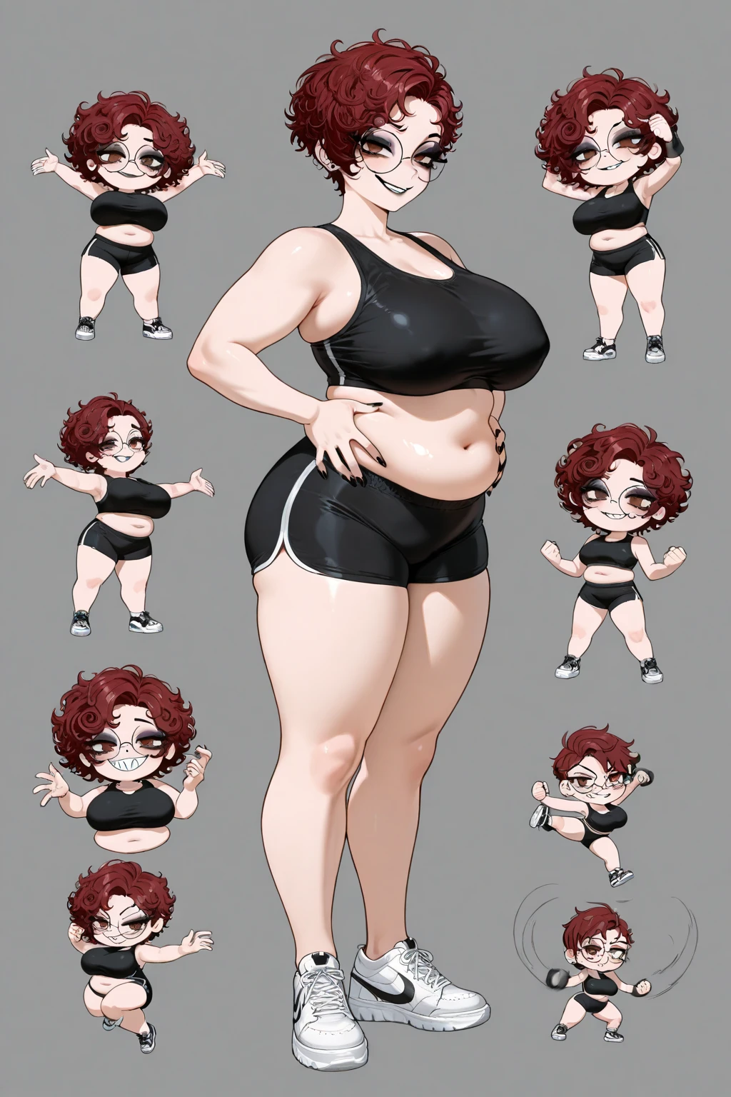 1girl, solo focus, blunt bangs, hair ornament, large breasts, bikini, navel, (bare arms, barefoot:1.2), blush, arms behind back,standing, full body, (simple background:1.2), straight-on, <lora:LegLength&Muscular_400steps:-2>