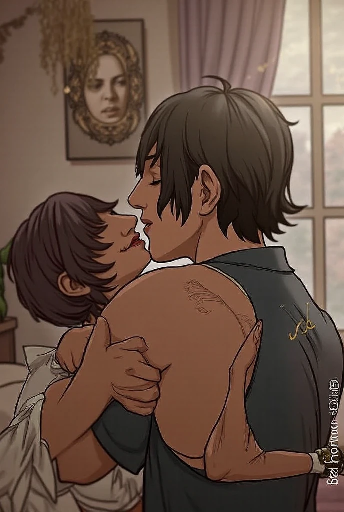 (best quality, highres), 10-year-old boy and his muscular dad naked, have anal sex, full body pic, long big fat dick, semen, realistic, detailed faces, warm lighting, cozy living room, eye contact, smiling faces, open body language, emotional connection, family bonding, natural expressions, casual clothing, comfortable atmosphere, furniture, bookshelf, soft carpet, colorful artwork, light streaming through the window, gentle shadows, happy memories, playful interaction, storytelling, laughter, love, age gap, size gap, fatherly advice, shared experiences, deep conversation
