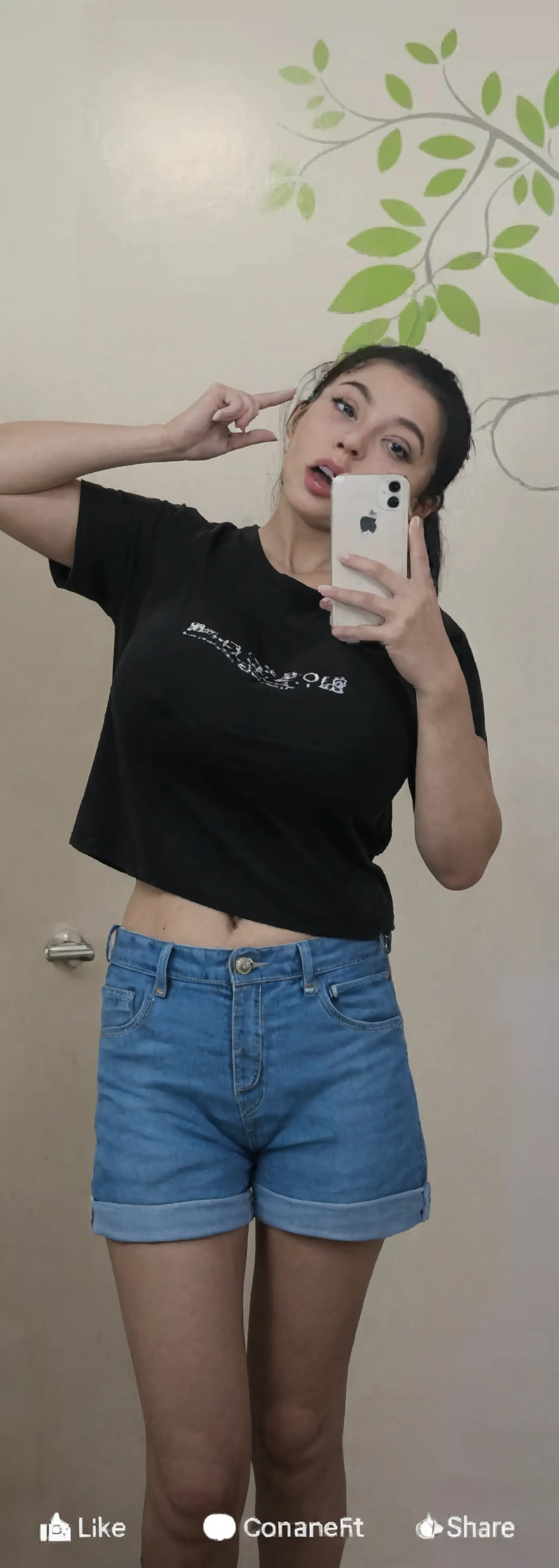 a sexy girl with big breasts wearing a bra