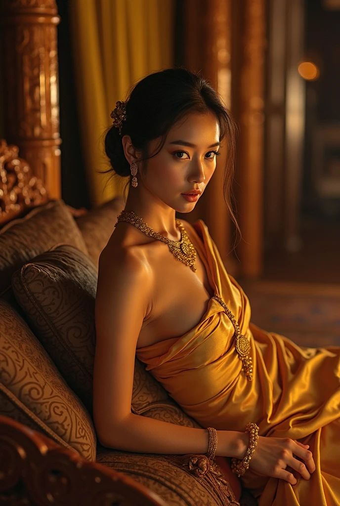 (( lying on her back, both legs together pointing up towards the sky)) ((knees together, ass and crotch visible)) (anatomically correct, High precision human, highly detailed crotch realistic skin) thighs and legs, feet, golden high heels, a beautiful asian dark labia pussy, ass, bronze skin, slim, thighs (RAW photo, nikon, 8k, Super detailed, advanced details, intricate details, Super detailed), (award winning photo, masterpiece), (photo-realistic) Photo in the style of: lee jeffries nikon d850 film 4 kodak portra 400 camera f1.6 lens, rich colors, hyper realistic, lifelike texture, dramatic lighting, cinestill 800 tungsten, Background: High contrast, lying on a teal silk draped stone slab in a ruined greek temple a half-asian, asian-european, woman with black wavy hair in the style of a greek goddess. bronze skin. Aphrodite, goddess, divine aura, wearing ancient jewellery on upper arms, neck, wrists, fingers thighs and legs (pretty toes, goregeous feet) (depth of field feet in foreground)