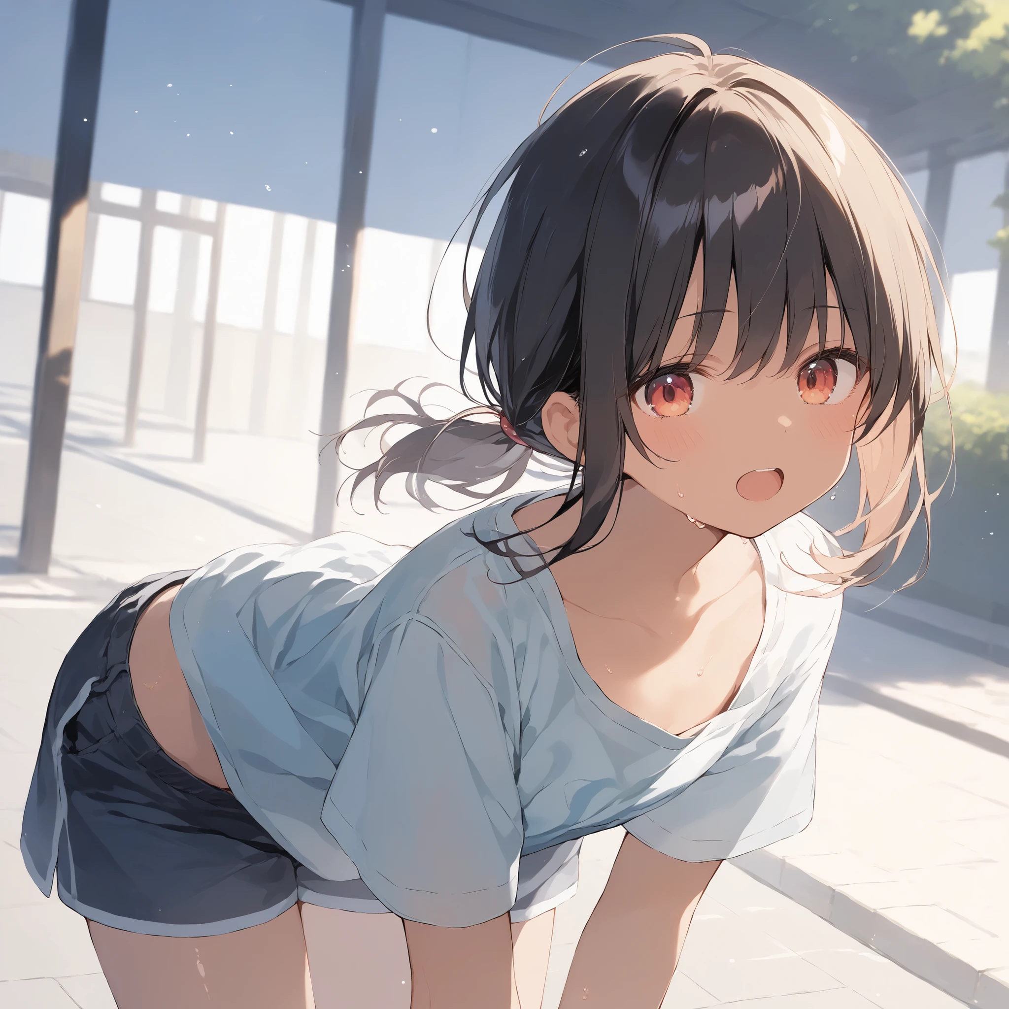 (( masterpiece, highest quality))), (girl),shirt
naked shirt、from below、look at me、mesugaki、
lift shirt:2.0 、NSFW、vagina、at close range:1.5、10 years old、、cute、black hair、、acme、My pussy feels good、((close)), ((flushed)),,,Are crying、tears、perfect lighting、perfect composition、street