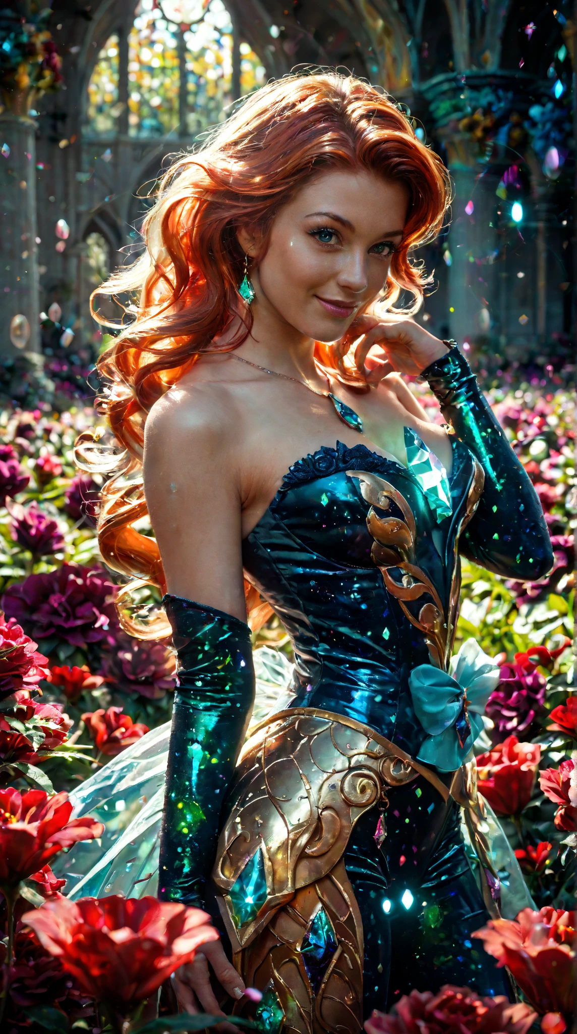 extremely beautiful model, 20 years old female, skandinavian, long bright orange hair, realistic, perky breasts, cleavage, crop top, ripped jeans, Midriff, Wide Smile, Eyes Detailed & Wide, Dynamic Pose. Hoop earing, arm bangles, headband scarf, Ultra HD, Rococo-Inspired Fantasy Art With Intricate Details. Cute, red lips, long lashes,Charming Expression, Alluring-Gaze, looking at viewer, Beautiful Eyes, An-Ideal-Figure. Large Youthful Well-Shaped-Breasts, Attractive ass showcased. Massive-Round-, Décolletage. Isla Fisher.
