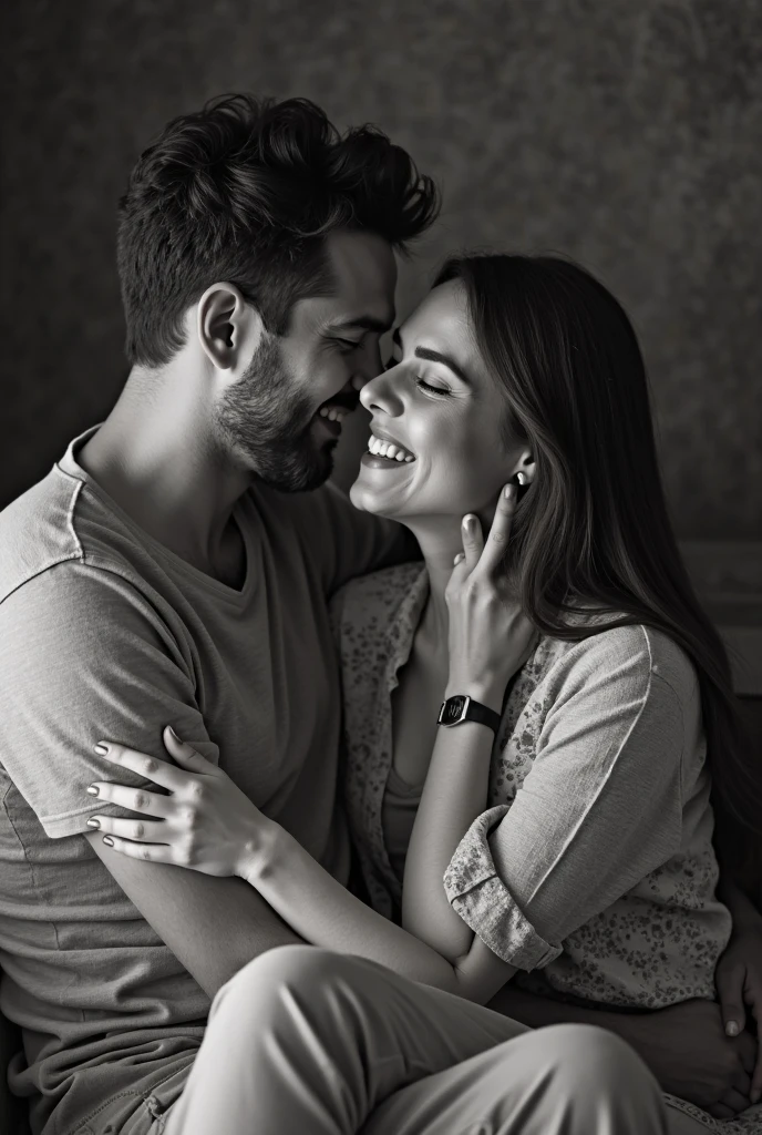 Crier uma foto para uma capa de e-book, um casal felizes, pessoas reais