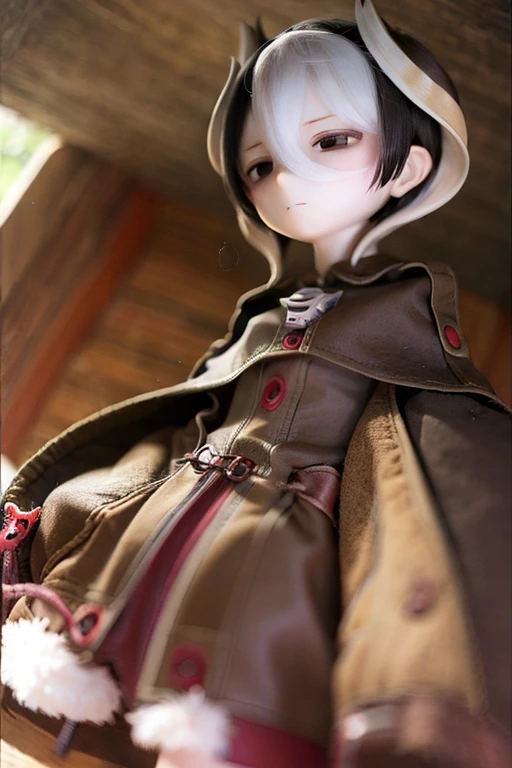 （Best quality：1.2），超轻clay，clay，Pottery，old，dirty，Mineral pigments，3Dclay sculpture艺术，clay sculpture，Rough surface，(((1boy，黑Gloves，Chain，
whole body，Gloves，jacket，shirt，shorts，individual，Standing，Footwear，Winning))),Rainy Day，in the corner，spring，moss，Small white flowers