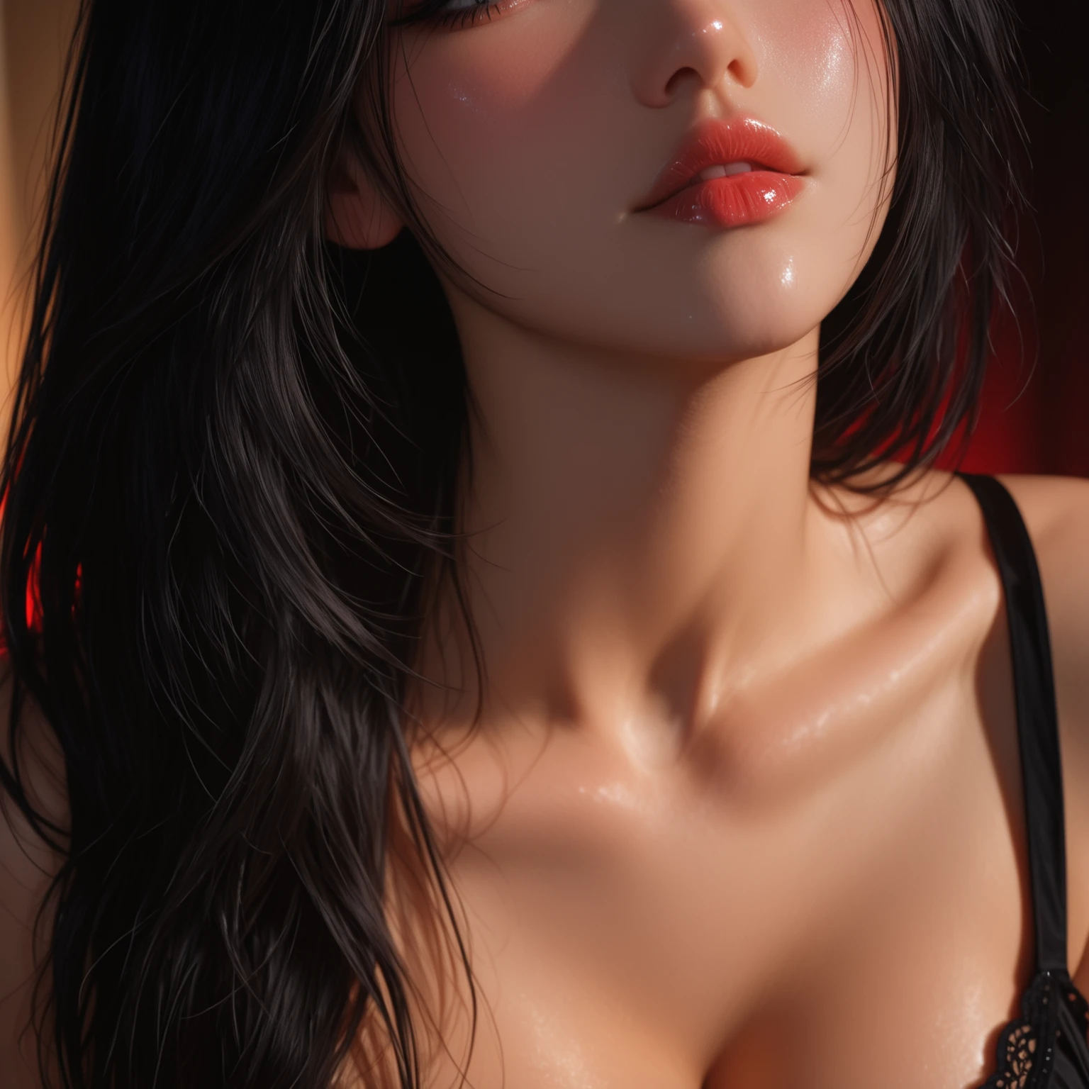 8K, Top Quality, Intricate Details, Ultra Detail, Ultra High Resolution, Masterpiece, close up shot, (full body: 1.1), Slender, Smile, (Makeup: 0.4), (), (Fluffy Eyes: 1.21), ((bangs)), 1girl, solo, 1 girl, (((red eyes, black hair, bangs, long hair)), ((Tifa,Tifa・lockhart,Final Fantasy 7,FF7,l)), close up shot, , ((tall)), (((fit body))), (((slim face))), sharp face, ((naked, nude )) , (detailed face), sharp face, small lips, ( spread legs,),
((, )), , ((,)), detailed face, detailed breast, large breast, huge breast, ((detail nipple )), , Narrow Waist, Skinny, tall , 175 cm tall, Muscular, Navel, Exposed Abdomen, Pointed Chest,, Beautiful girl with accentuated slender abs: 1.4, Six Pack Abs: 1.4,, Perfect Body, detail leg, (( dark background)), black background,