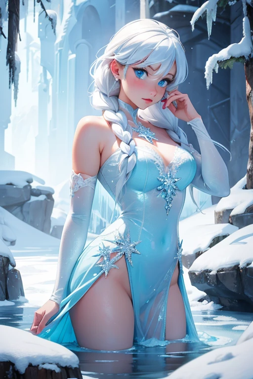 (masterpiece), (best quality), (ultra-detailed), (best illustration), (best shadow), (absurdres), Female, 25 years old, serious, nsfw, light smile, Frozen, Anna and the Ice Queen, 