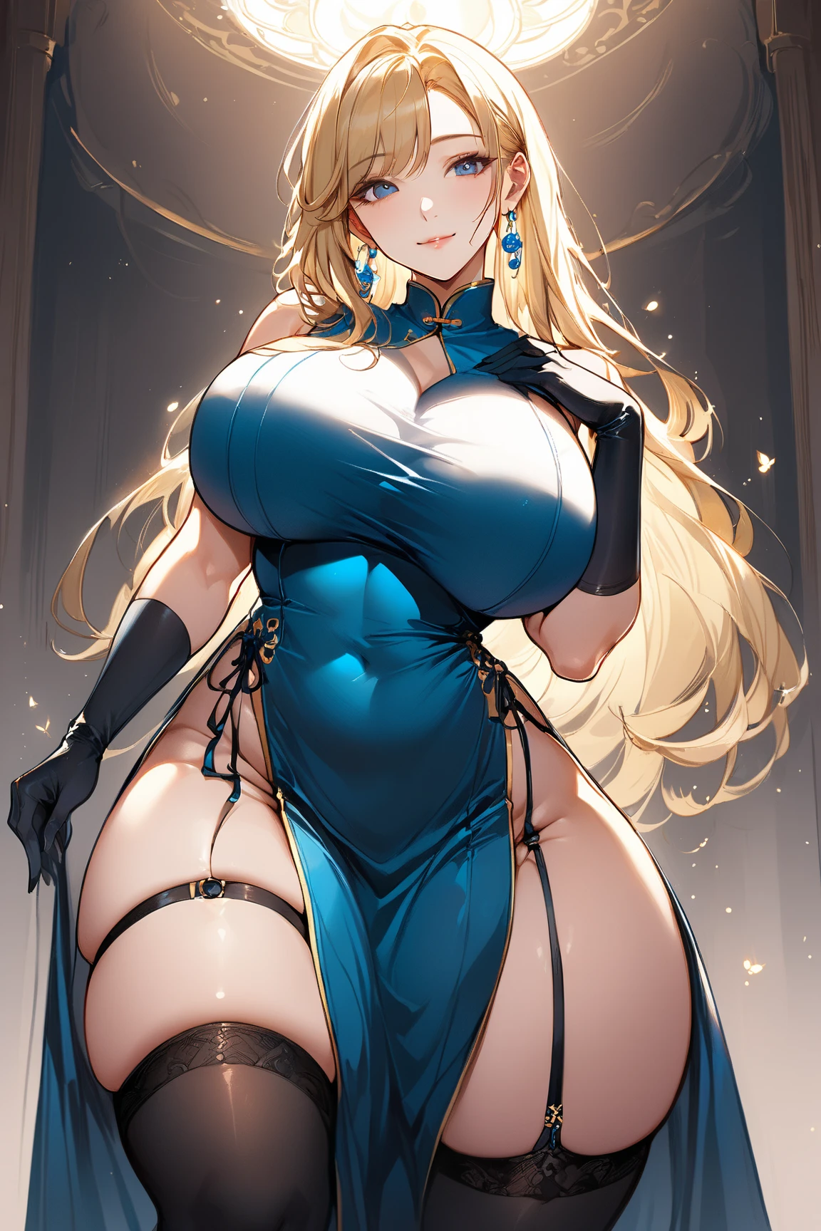 A woman with big ,A devout believer,Long blond hair,Exquisite,((transparent)),Cleavage,Slim waist,pubic,blush,cathedral