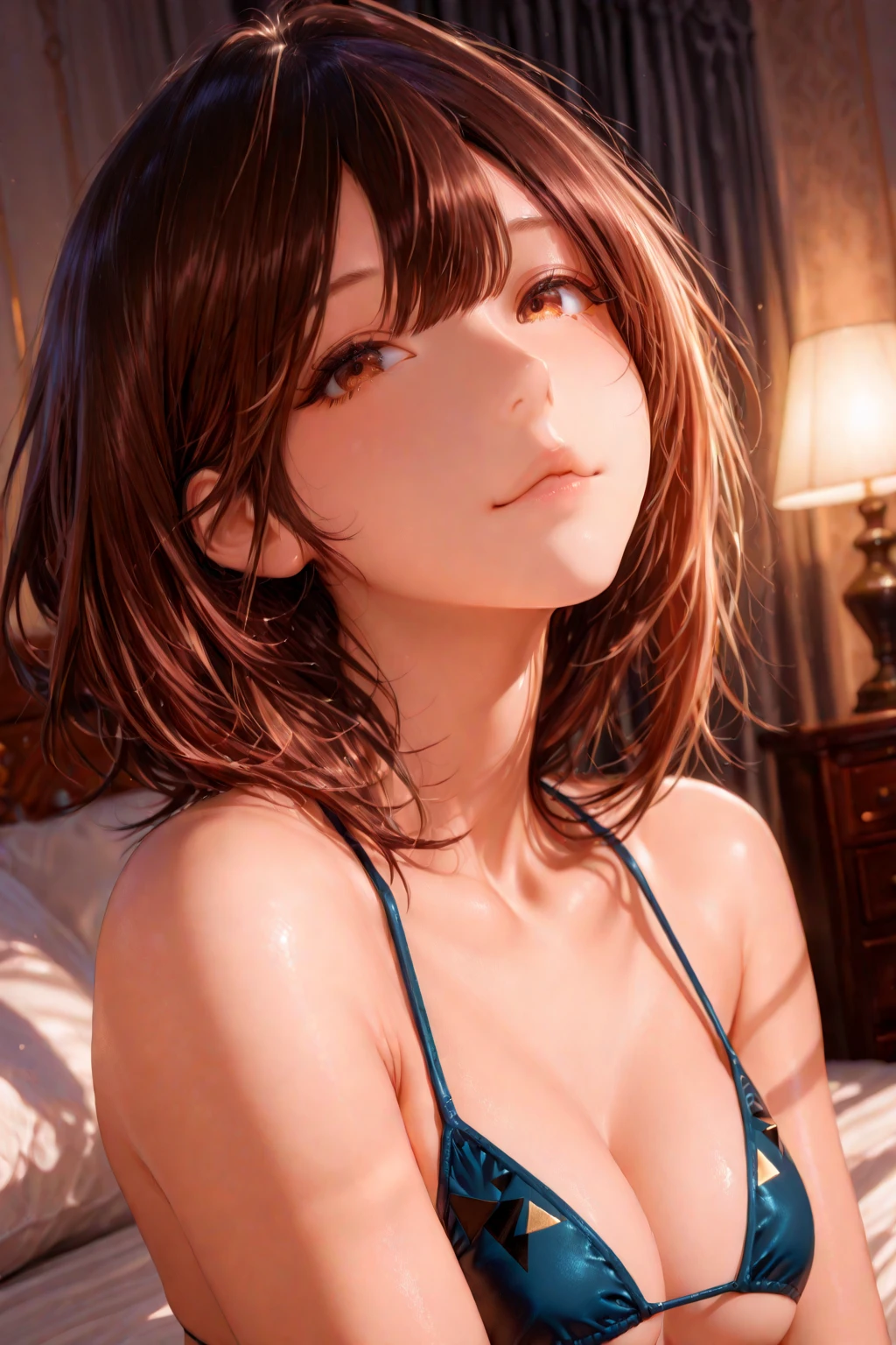 nude,Completely naked,30-year-old woman、Mother,Small breasts,Married women,whole body、top view、From above
