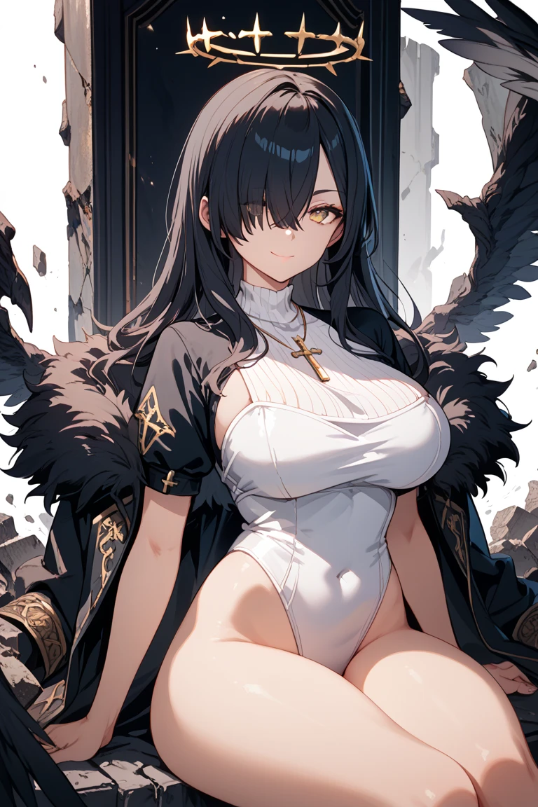 girl, with giant breasts, black fur, crimson eyes, black ebony skin, exotic clothing