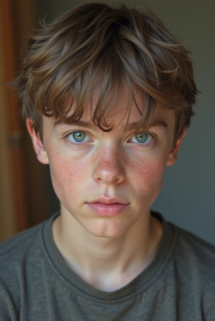 arafed boy with a white shirt and a red hair, ginger hair with freckles, red haired teen boy, ginger hair, taken in the early 2020s, tommy 1 6 years old, bladee from drain gang, headshot profile picture, flowing ginger hair, pale skin curly blond hair, 18 years old, messy spiked red hair, connor hibbs