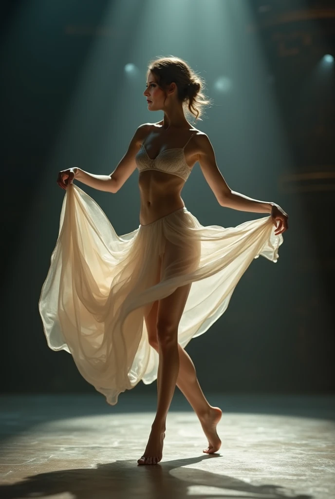 ((The best quality)), ((masterpiece)), (detailed), big breasts, big buttocks, toned legs open,. Realistic hands. [The character is surrounded by mist, evoking a mysterious and eerie atmosphere. The lighting is dark and atmospheric, with smoke adding a touch of sinister ambiance. Best quality image, HDR enhancement, showcasing the utmost level of detail and realism, full body shot:1.5]. [8K, Best Quality, Ultra High Resolution, (highly detailed CG unity 8k wallpaper), (best photo), (best shadows), isometric 3D, octane rendering, ray tracing, highly detailed, (Best quality, 4K, 8k:1.2), absurdity, ultra detailed, (realistic, photorealistic, photorealistic:1.37), complex parts, HDR, (complex parts:1.12), (hyper detailed, hyper realistic, Soft lighting, spicy:1.2), (complex parts, Hyper detailed:1.15). Blurred foreground. (backlit), masterpiece, high quality, brightness, chromatic aberration, foggy smoke, shadows, contrast, clear sky, (warm hue, warm tone), high details, natural reflections]. (YES SFW).Masterpiece: 1.5, Dramatic Lighting, Professional Puerto Rican and Portuguese Dancer, Mid-Performance, White, Flowing Dress, Dark Background, Sense of Depth, Focus, Sparkling Belt, Glamour, Agility, Control, Elegant Movements, Graceful Arms, Bent Knees, Raised Above Head, Bathed in Passion, Emotion, Off-Center Composition, Turned Face, Closed Eyes, Sense of Surrender, Dance Form Beauty, 1 dancer, Captivating Portrait. motiontrail, motion trai. 3D Octane Rendering, Ray Tracing, Super Detailing Viewer, Close
