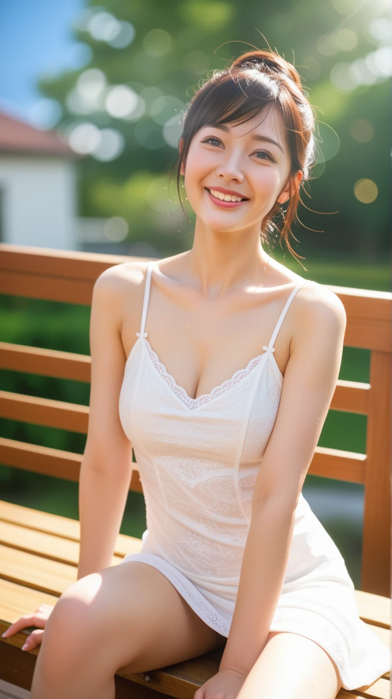 Miss Cabaret、White ???? dress、hiquality、A hyper-realistic、healthy、Smiling expression、Slender perfect figure、Japan beauties、beautidful eyes、face perfect、Beautiful skin、Soft green background