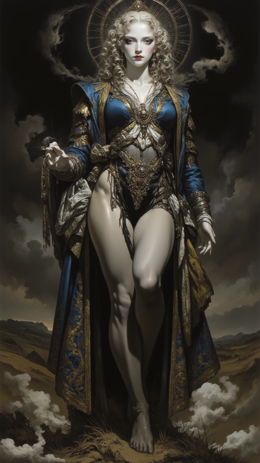 (masterpiece:1.2), (best quality:1.2) (detailed) (intricate) (8k) (HDR), arabian costume, arab, head turban, saber, white cloak, sandals, scarf, bandages around waist, white face paint, thick thighs, wide hips, standing, (legs wide apart:1.4), (pussy:1.4), (nsfw:1.2), standing, (flat stomach:1.4), (thick lips), gulf desert, middle eastern desert, tents in background, tents, camels, (helpers in the background:1.5), <lora:add_detail:0.7> <lora:oiled skinv1:0.5>, <lora:th3p1t_v3:0.5>