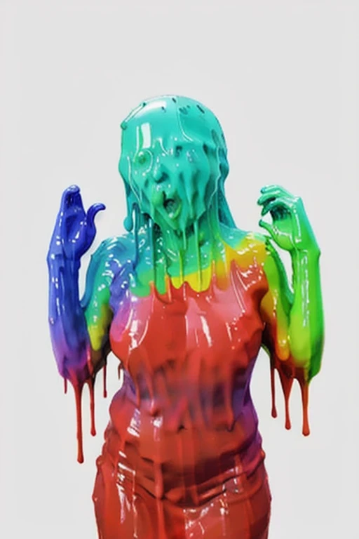[Base:Beautiful Realistic Asians-v7] Colorful Slime body Rainbow