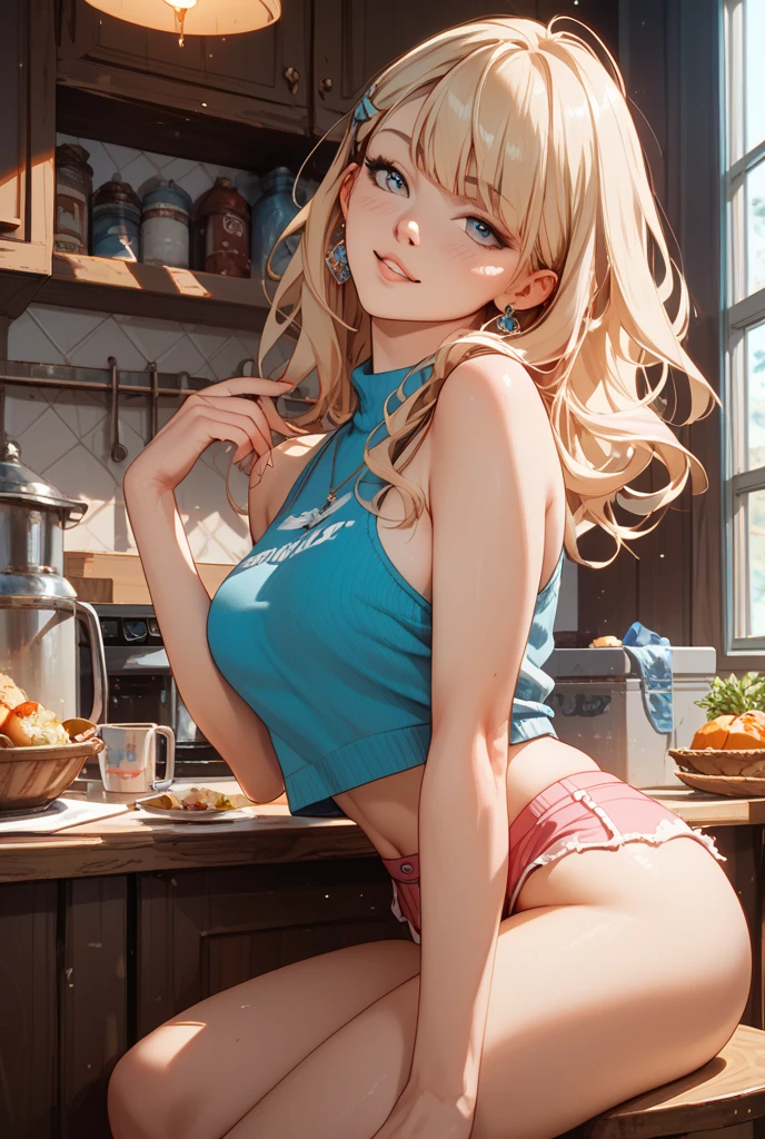 anime girl in a kitchen with a cupcake and a bottle of milk, seductive anime girl, extremely detailed artgerm, beautiful alluring anime woman, anime girl drinks energy drink, ig model | artgerm, , anime food, [ 4 k digital art ]!!, attractive anime girl, in the kitchen, anime girl, a human-like juicy peach