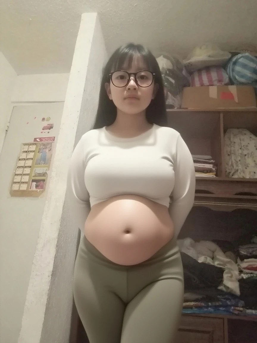 ((best quality)), ((masterpiece)), (detailed), perfect face, (super preety nude 7 month pregnant arabian girl in the bathroom with most horny pose), 25 yo, glasses, ((big tits:1.4)), ((wide hips:1.5)), ((exposed vagina hole)), ((busty))