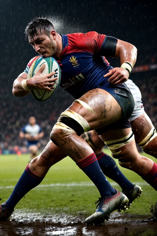 (((muscular man))) Rainy day ,Masterpiece, Best Quality, high resolution, first portrait, male focus, ,with his fellow friends , focus alone, A man, 25 years old, gray fur, rugby player , rugby player , Italian, messy hairstyle, beautiful and  face,  , body hair,  hair, roman nose, , Hairy , beautiful, dimples, goatee and mustache, bold jaw , whole body, sweaty, in the background an outdoor soccer field, amazing composition , Ultra quality, elegant, Very detailed,, beautiful asd, realisric male  (((big muscles))) (((short rugby on his member comes out ))) (((Establish))) exit of the 