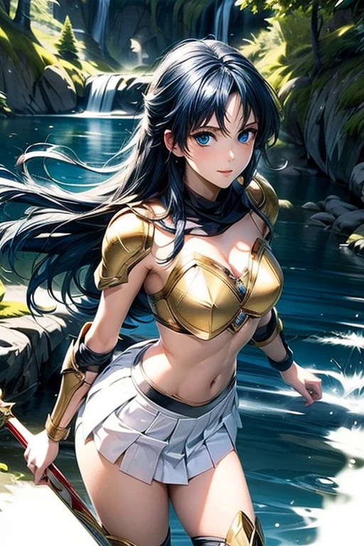 ((masterpiece)), ((Highest quality)), ((High resolution)),4K,super detailed skin,
BREAK Anime girl in white dress, Zodiac Knight Girl, portrait Zodiac Knight Girl, Aqua from Konosuba, Anime Goddess, rogue anime girl ayanami rei,
BREAK 1 girl,
BREAK ((flat chest)),Small breasts,(full body shot), whole body,(((kneeling))), breast grab
BREAK 18 years old,Woman in her 20s,
BREAK Fantasy-style anime,
BREAK White pleated skirt,small,mini,pleated skirt,torn clothes,(((see-through pleated shirt))),wet clothes,dripping,
BREAK Roman warriors, Valkyrie Princess ,
BREAK Golden Bikini,Bikini-like metal armor,Cleavage
BREAK ((gold armor knee-high boots)),gold metal boots,thighhighs,Gold metal choker,Princess Blade,Mini Cropped,
BREAK Detailed face, beautiful face, Dark Blue Eyes,
BREAK Navy blue Hair, long hair, straight hair, Wet Hair, shiny hair,forehead,
BREAK surprised,blush,open mouth,wet face,
BREAK gleaming skin,wet,sweat skin,wet skin,fog skin,((((wet skin with sweat)))),
BREAK abandoned building,hospital,cinematic lighting,
BREAK Wallpaper Anime,Advanced Digital Animation Art”, 2. 5d cgi anime fantasy artwork, Anime Style 4k, dynamic angle