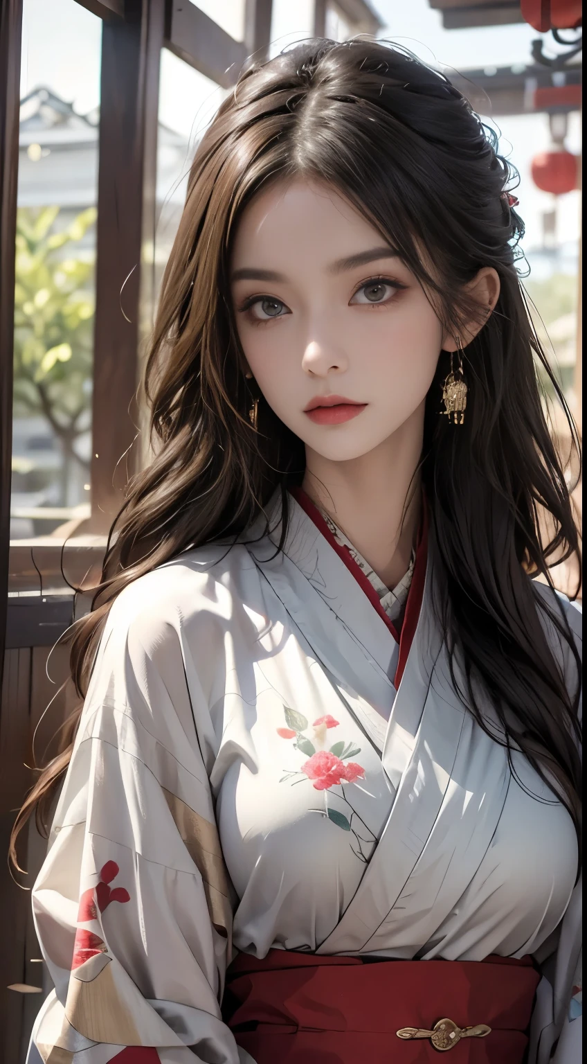 Close-up of a woman in a white dress holding a sword, portrait of Yang J, popularity of cgsociety, blindfolded with a black ribbon, fantasy art, beautiful figure painting, best quality, masterpiece, super high resolution, (realism: 1.4), original photo, portrait, (half: 1.4), ultra-wide angle, Guvez style artwork, Guwiz, white Hanfu, flowing white robe, full body martial arts, epic exquisite character art, stunning character art, beautiful woman