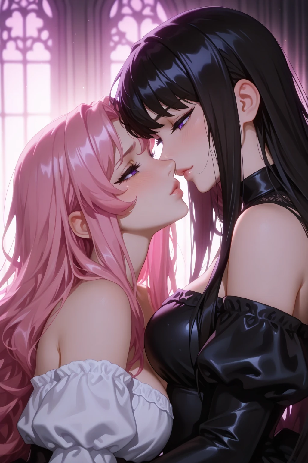 lesbian (very long yellow hair)(pechos big ones, Thighs big ones)(with clothes it is very tight) that he is kissing at school with his girlfriend,(pechos big ones, Thighs,(naked) big ones)lesbian love